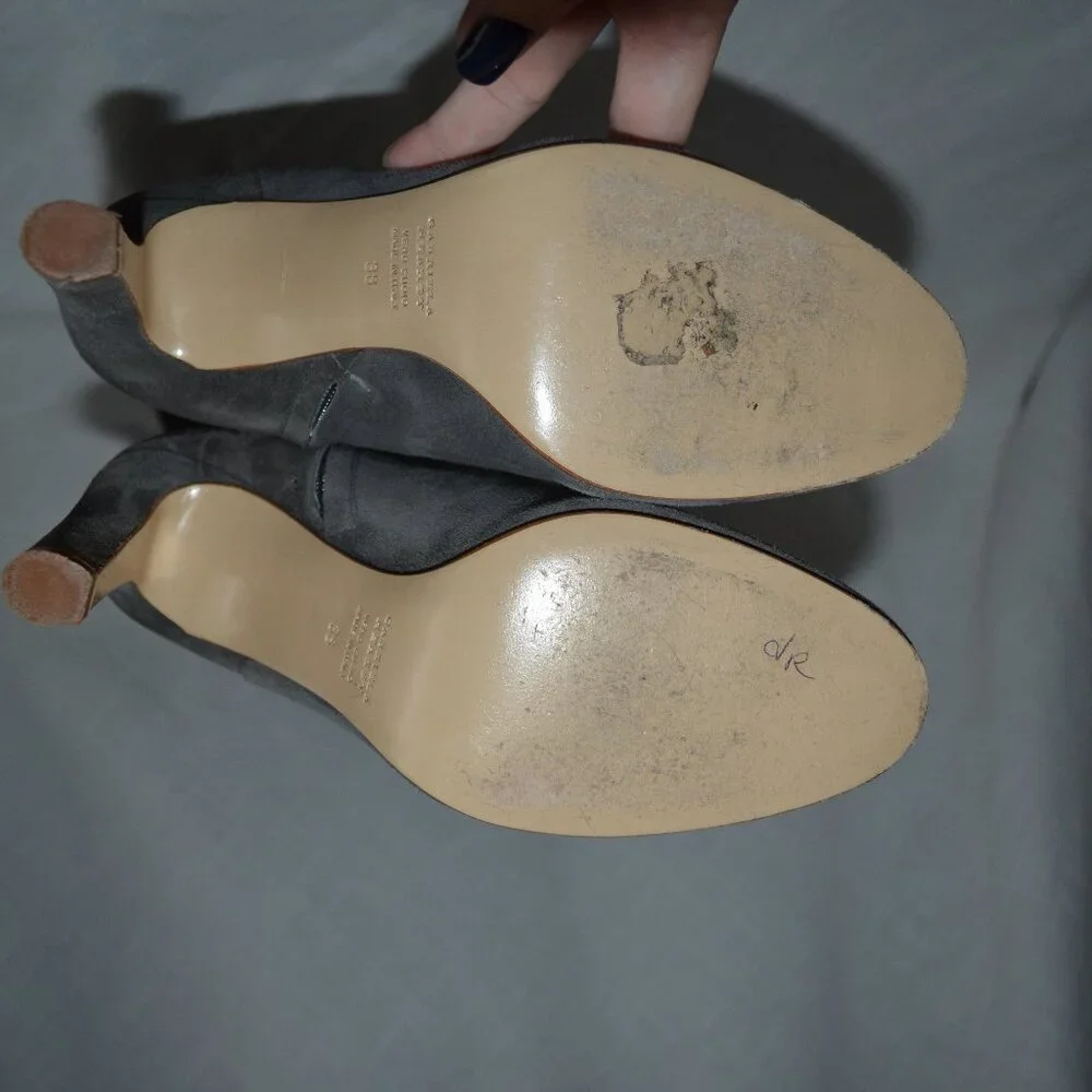Sz 38 7.5 Gabriela Hearst Gray Suede Over the Knee 1/4 Zip 3.5